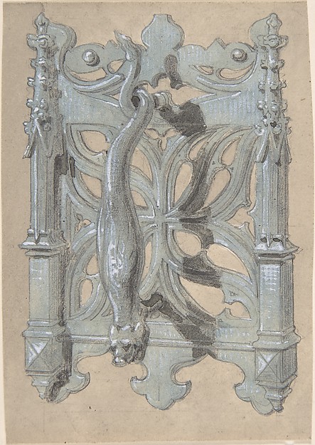 Anonymous, British, 19th century, Metal Doorpull Church