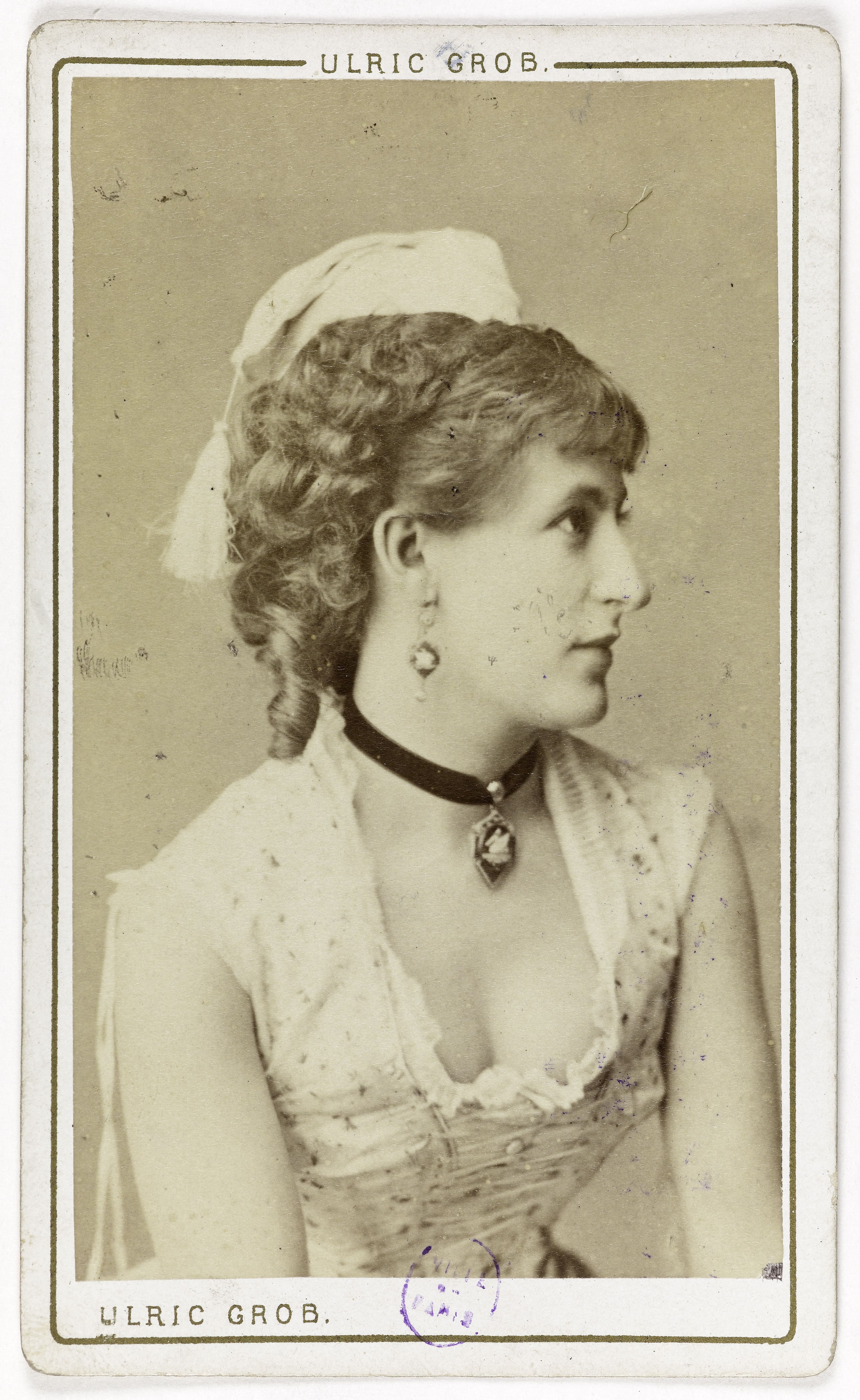 Ulric Grob, Portrait de Mélita, actrice au Théâtre du Palais Royal en 1875 et au Théâtre du Vaudeville en 1874.