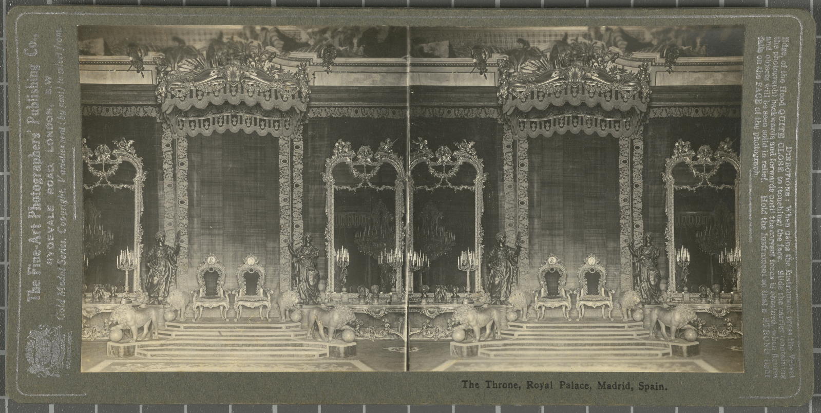 Desconegut, The Throne, Royal Palace, Madrid, Spain. Fine-Art Photog. Publish. Co.