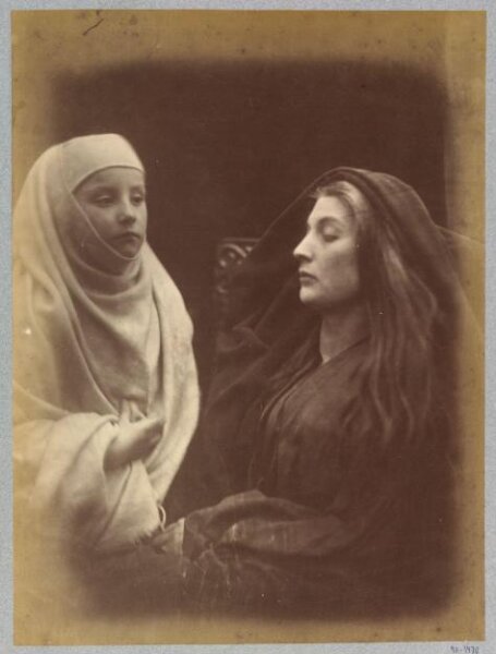 Cameron, Julia Margaret, The little Novice with the Queen Guinevere in the Holy House at Almesbury