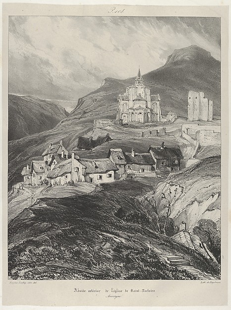 Eugène Isabey, Exterior Apse of Church of Saint-Nectaire