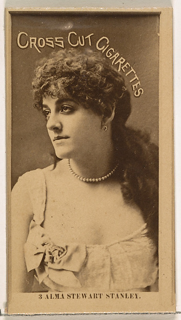 W. Duke, Sons & Co., Card Number 3, Alma Stewart Stanley, from the Actors and Actresses series (N145-2) issued by Duke Sons & Co. to promote Cross Cut Cigarettes