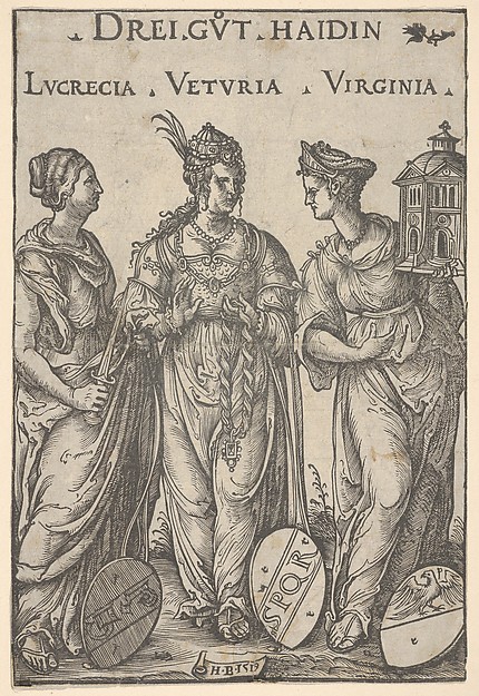 Hans Burgkmair, The Three Heathen Heroines (Drei Gut Haidin), from "Heroes and Heroines"