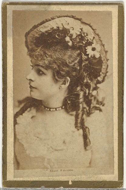 Allen & Ginter, Nina Vartan, from the Actresses and Celebrities series (N60, Type 2) promoting Little Beauties Cigarettes for Allen & Ginter brand tobacco products