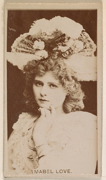 Kinney Brothers Tobacco Company, Miss Mabel Love, from the Actresses series (N245) issued by Kinney Brothers to promote Sweet Caporal Cigarettes