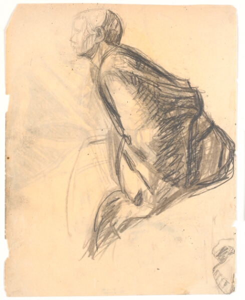 Niels Larsen Stevns, Figurstudie til maleriet "Maria salver Kristi fødder", 1907. Apostel nr. 3 t.h. i billedet