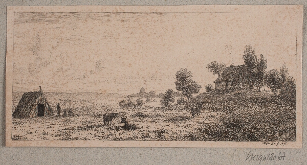 Vilhelm Kyhn, Landskab med et bondehus og en hytte