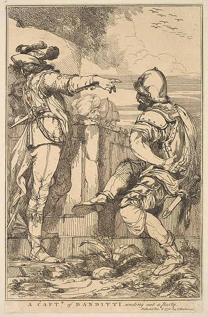 John Hamilton Mortimer, A Captain of Banditti Sending Out a Party, from "Fifteen Etchings Dedicated to Sir Joshua Reynolds"