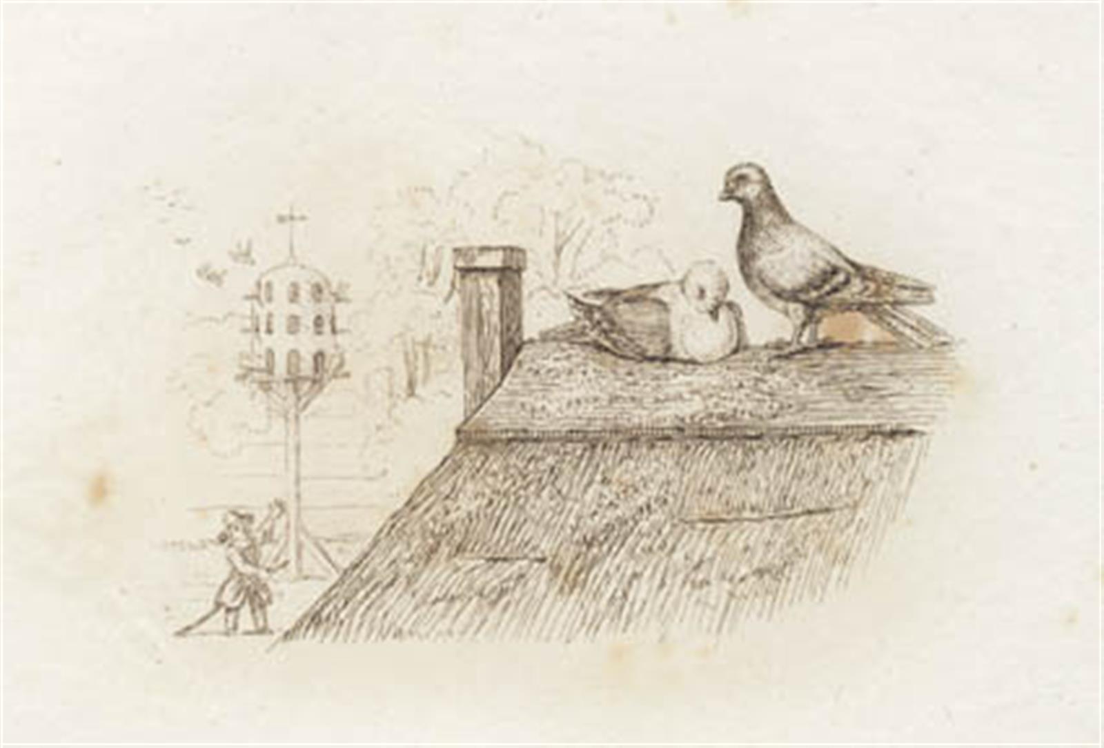Martinus Rørbye, Illustration til "Halvhundrede Fabler for Børn" af Hey