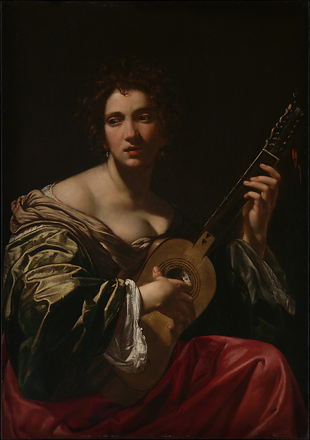 Simon Vouet, Woman Playing a Guitar