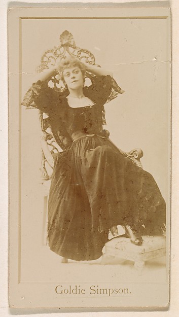 Kinney Brothers Tobacco Company, Goldie Simpson, from the Actresses series (N245) issued by Kinney Brothers to promote Sweet Caporal Cigarettes