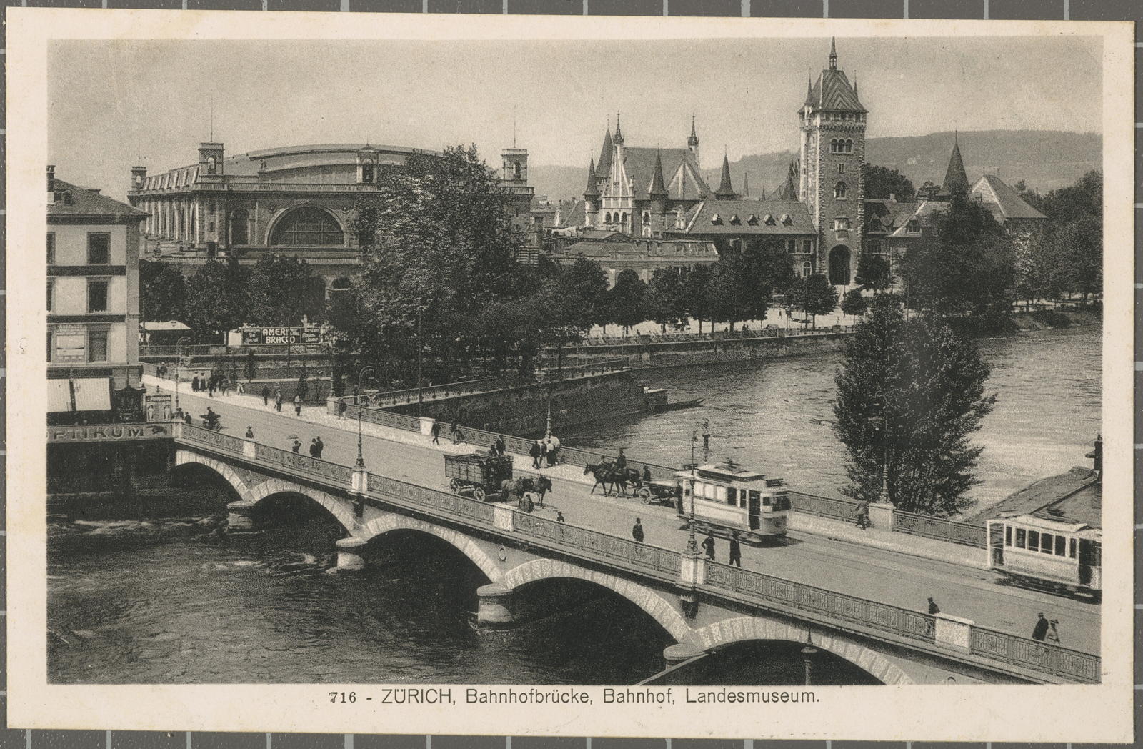 Desconegut, 716 - ZÜRICH, Bahnhofbrücke, Bahnhof, Landesmuseum.