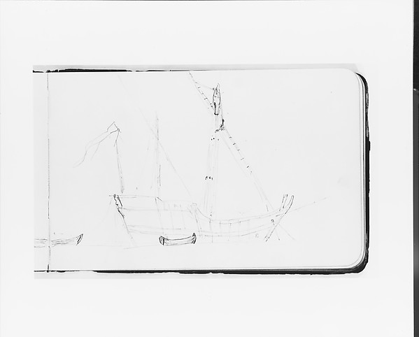Albert Bierstadt, Sketch of a Ship at Anchor for The Landing of Columbus (from Sketchbook)