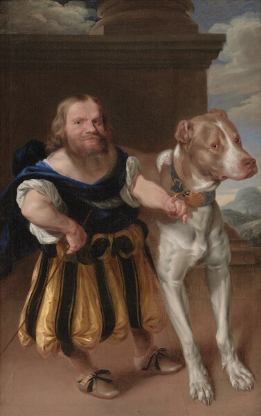 Abraham Wuchters, Kurfyrsten af Sachsens italienske dværg Giacomo Favorchi med prinsesse Magdalene Sibylles hund, Raro