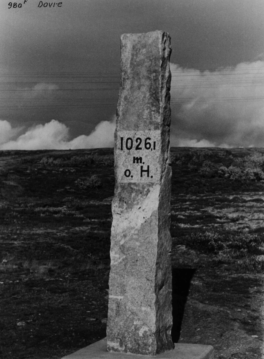 Anders Beer Wilse, Fjellvidde, Hoyeste punkt, 1026 m.o.h.,Bauta, Vei, Samferdsel