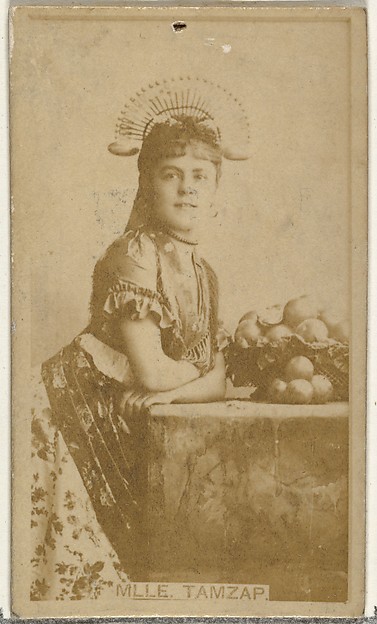 W. Duke, Sons & Co., Mlle. Tamzap, from the Actors and Actresses series (N145-8) issued by Duke Sons & Co. to promote Duke Cigarettes