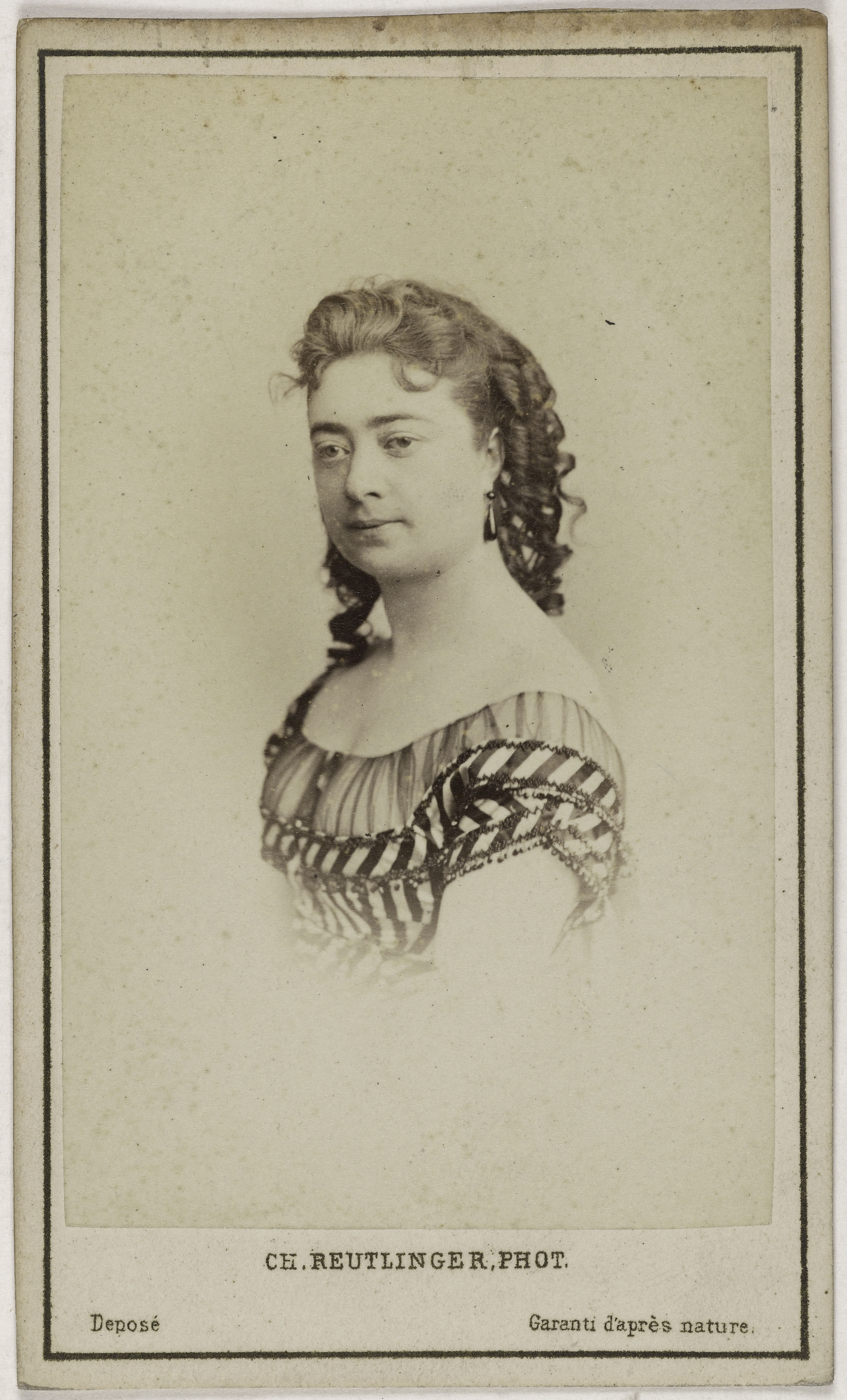 Charles Reutlinger, Portrait d'Hortense Damain (18 -1883), (actrice à l'Opéra et théâtre du Vaudeville)