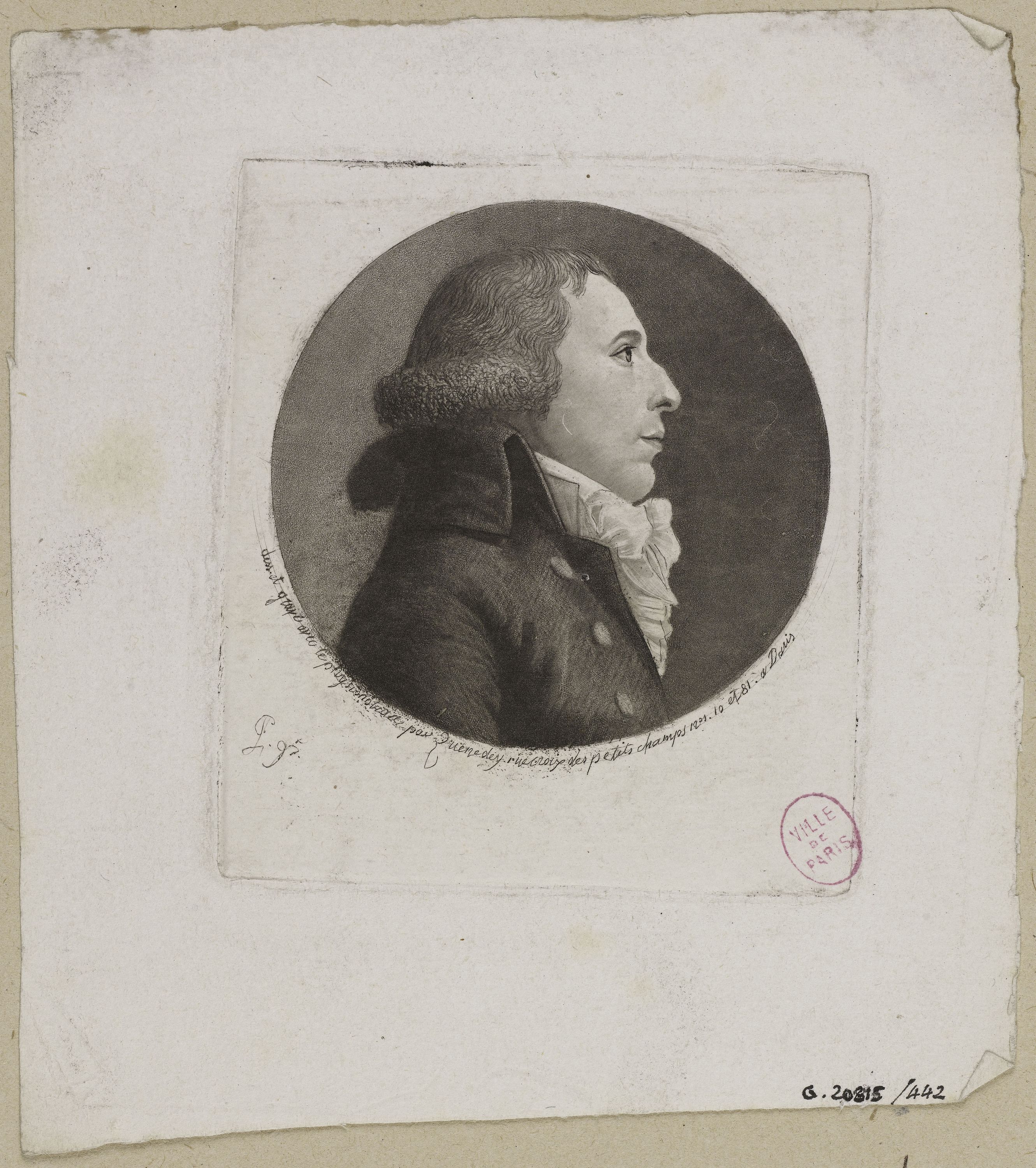 Edmé Quenedey, Portrait d'un homme, fin XVIIIème siècle/début XIXème siècle
