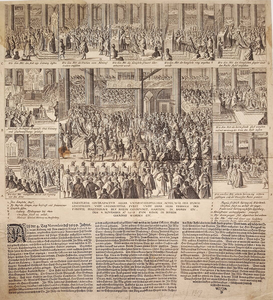 Anonym, Krönungsfeierlichkeiten des Pfalzgrafen Friedrich V. bei Rhein zum König von Böhmen am 4. November 1619 in Prag