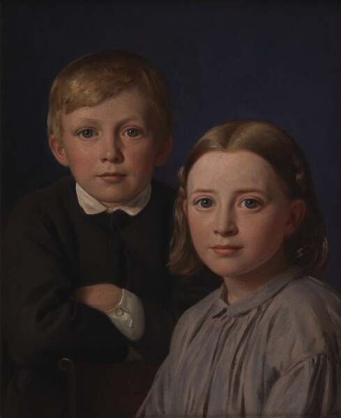 Constantin Hansen, Jens Simmelkær Asmussen og Katrine Asmussen som børn