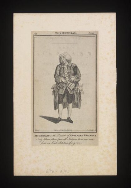 James Roberts, Mr. Macklin in the character of Sr. Gilbert Wrangle.