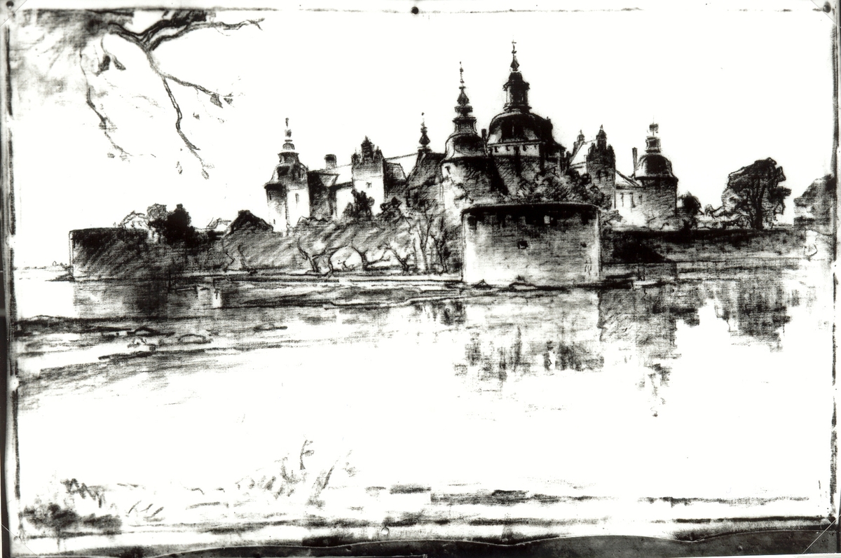 Walter Olson, Kalmar slott tecknat av Ivan Hoflund.