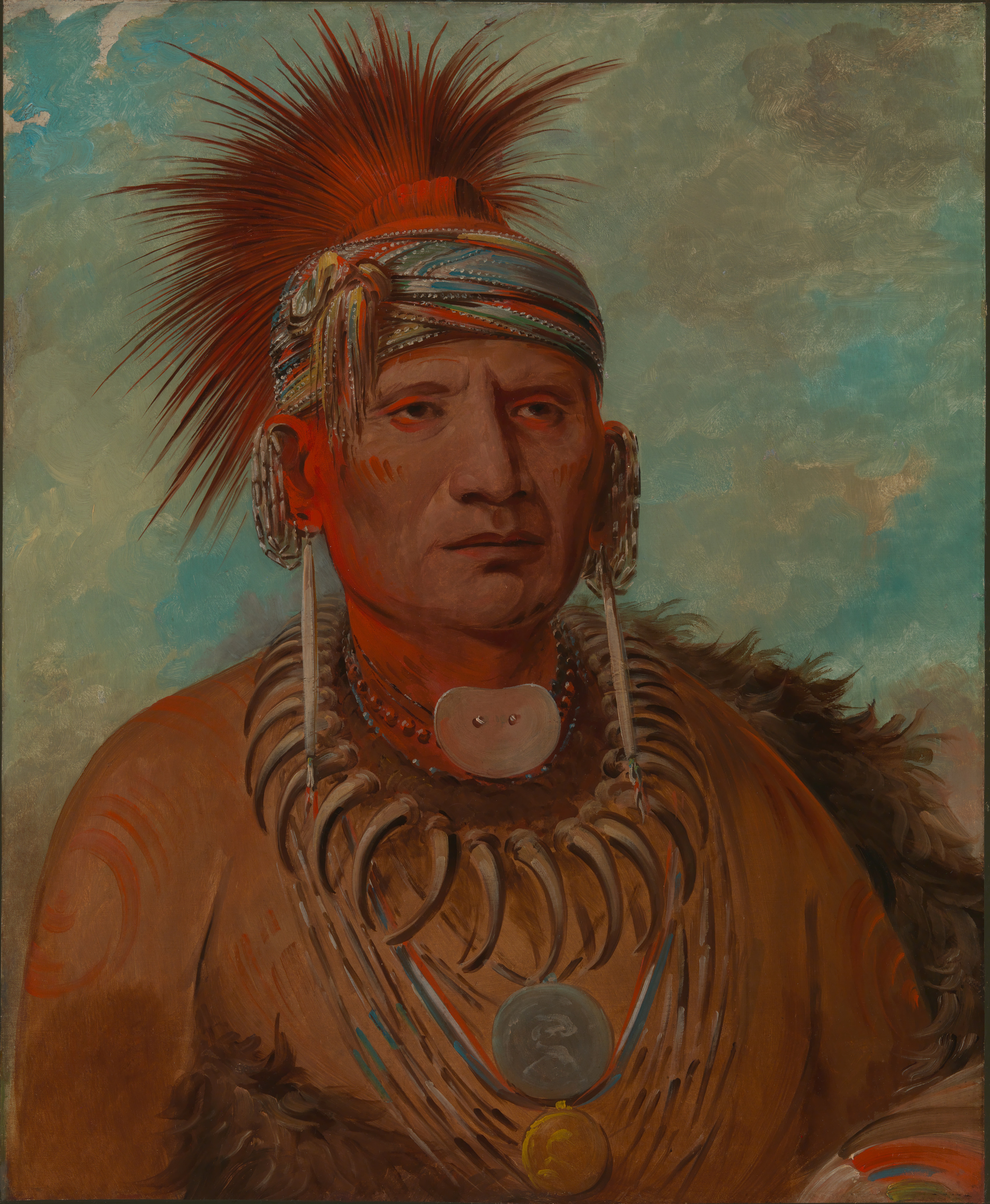 George Catlin, Neu-mon-ya, Walking Rain, War Chief