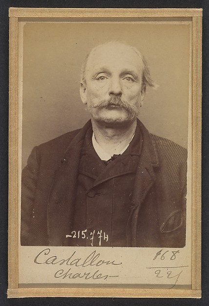 Alphonse Bertillon, Castallou. Charles. 53 ans, né le 4/10/41 à Paris IIe. Tapissier. Anarchiste. 16/3/94.