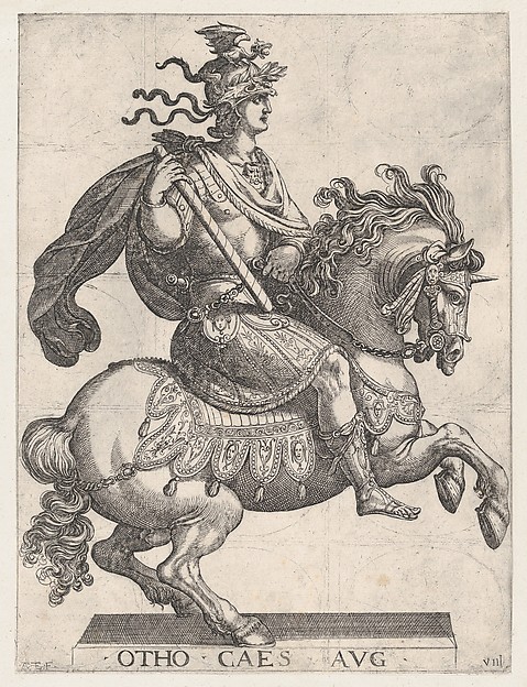 Antonio Tempesta, Plate 8: Emperor Otho on Horseback, from "The First Twelve Roman Caesars"