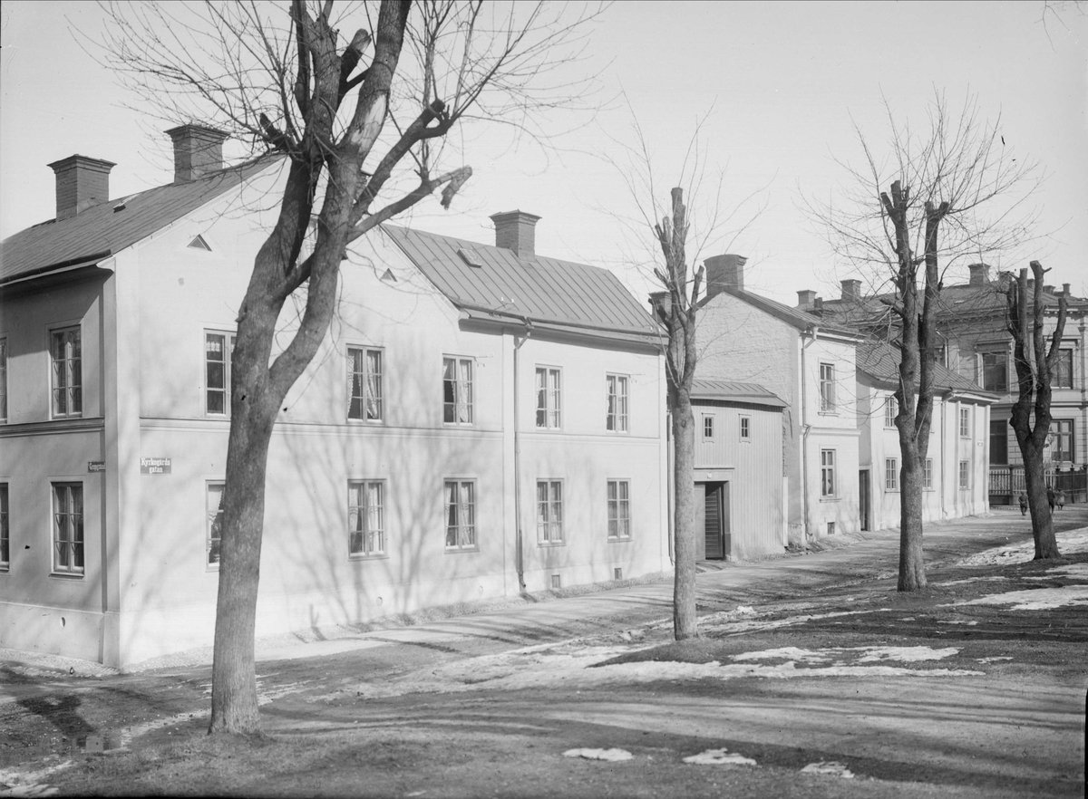 Alfred Dahlgren, The cemetery street at the intersection with Gropboundd, Uppsala 1901 - 1902