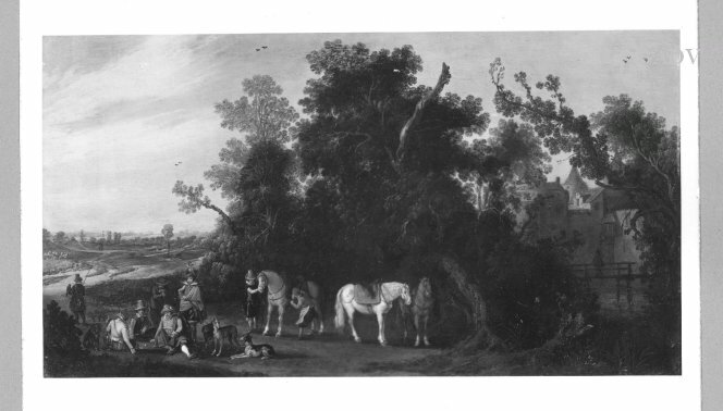 Esaias van de Velde, hunting party near a castle