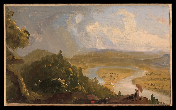 Thomas Cole, Sketch for View from Mount Holyoke, Northampton, Massachusetts, after a Thunderstorm (The Oxbow)