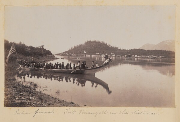 Unknown, [Native American Funeral with Fort Wrangell in the distance]