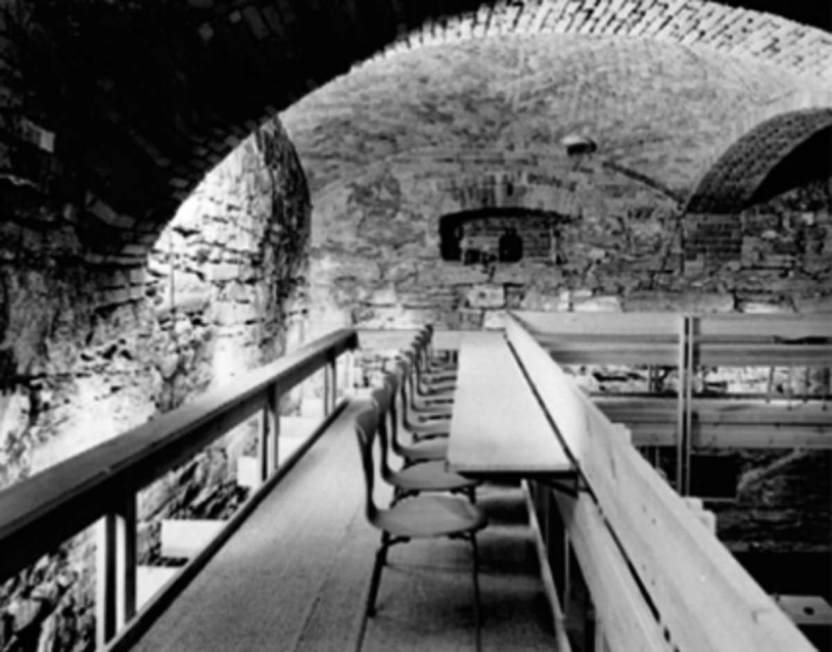 Anno Domkirkeodden, HAMAR BRYGGERI, BRYGGERIGATA 12, GILDEHALLEN ETTER OMBYGGING, INTERIØRARKITEKT EDVIN HELSETH