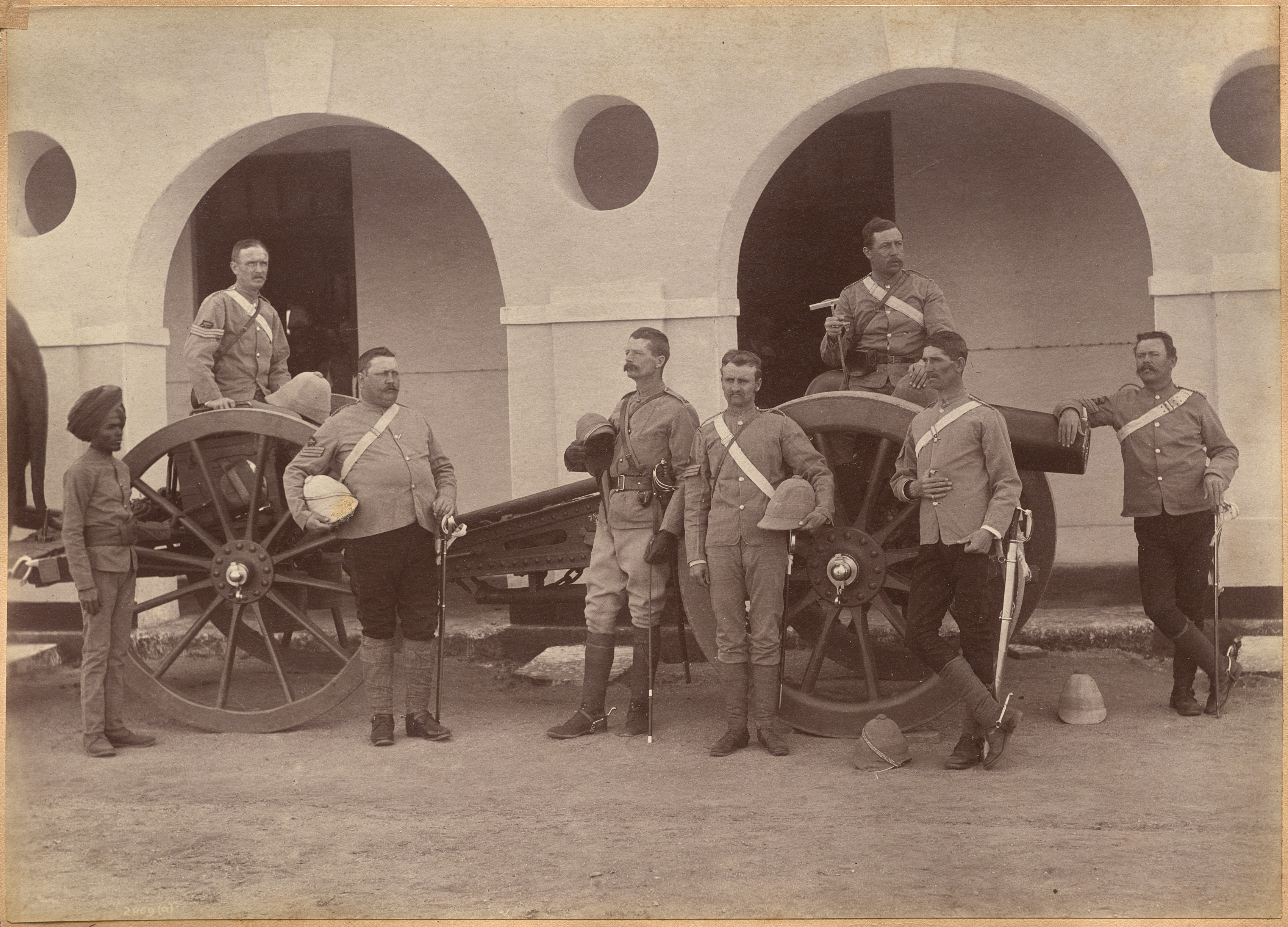 Raja Deen Dayal, Officers of Elephant Battery, Jhansi (recto)