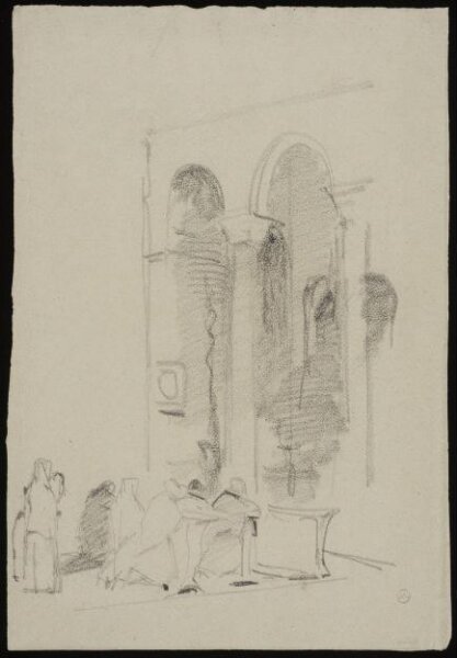 John Frederick Lewis, Rough sketch of Spaniards praying in a church
