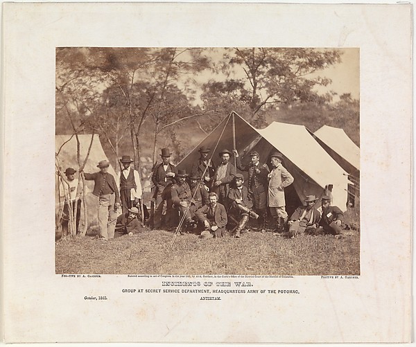 Alexander Gardner, Group at Secret Service Department, Headquarters, Army of the Potomac, Antietam, October 1862