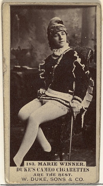 W. Duke, Sons & Co., Card Number 183, Marie Winner, from the Actors and Actresses series (N145-5) issued by Duke Sons & Co. to promote Cameo Cigarettes