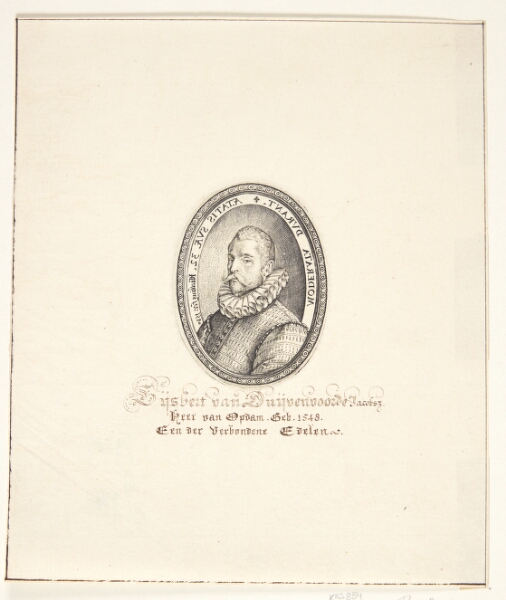 Hendrick Goltzius, Portræt af en mand med overskæg, vendt mod venstre