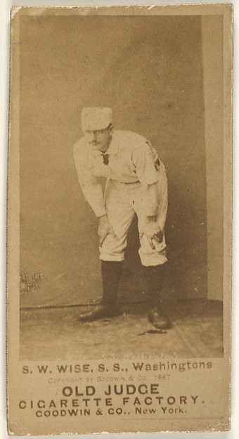 Goodwin & Company, Samuel Washington "Sam" Wise, Shortstop, Washington Nationals, from the Old Judge series (N172) for Old Judge Cigarettes