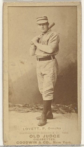 Goodwin & Company, Thomas Joseph "Tom" Lovett, Pitcher, Omaha Omahogs/ Lambs, from the Old Judge series (N172) for Old Judge Cigarettes