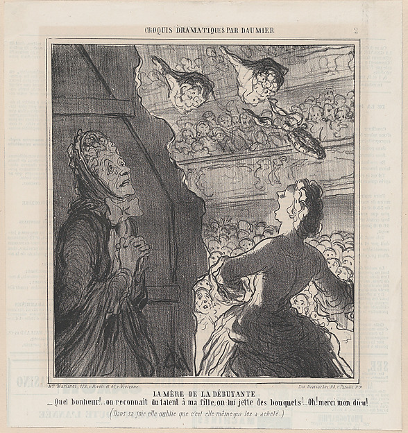 Honoré Daumier, The mother of the actress, from 'Dramatic sketches,' published in Le Charivari, July 2, 1864