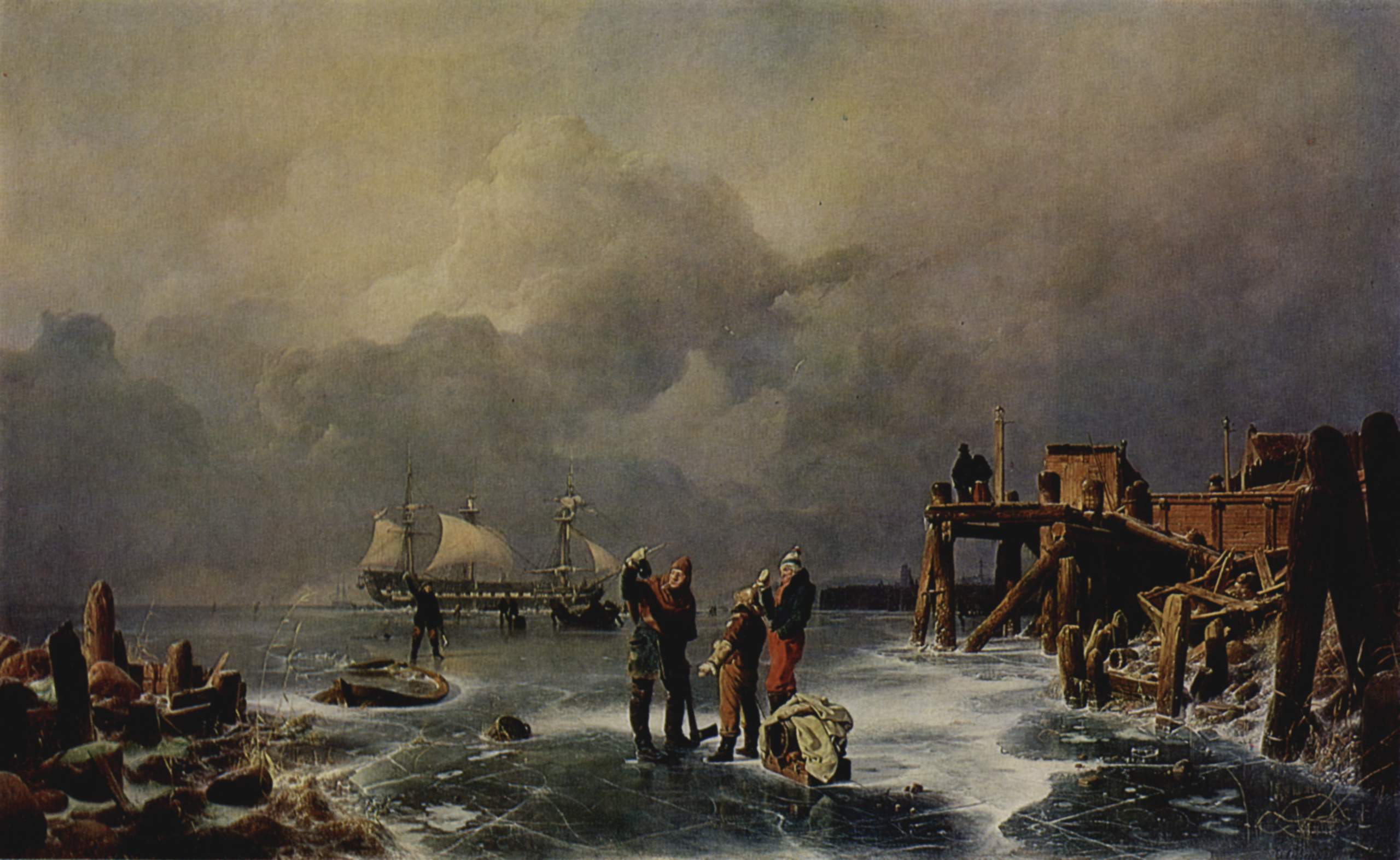 Andreas Achenbach, Shore of the Frozen Sea (Winter Landscape)