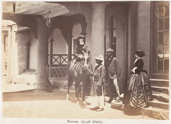 Unknown, [Group Portrait: (L to R)Lady Canning, Major Jones and Lady Campbell, Barnes Court, Simla]
