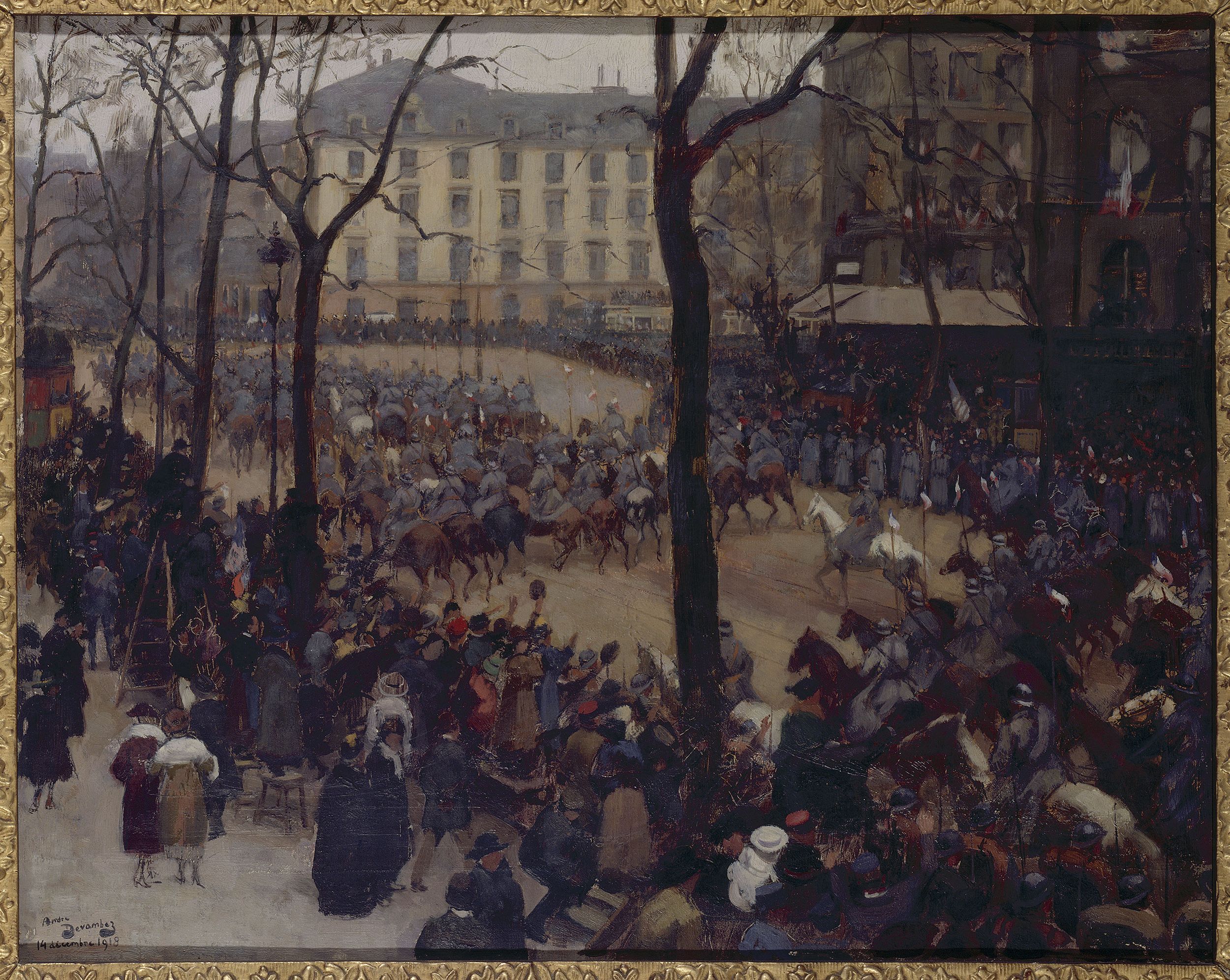 André Devambez, L'Escorte du président Wilson, place Saint-Augustin