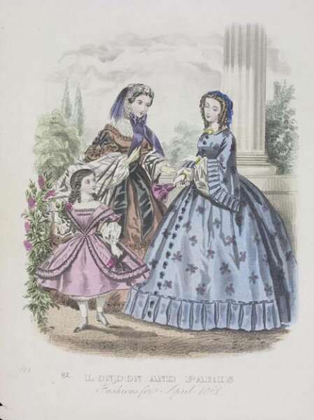 Unknown, London and Paris Fashions for April 1861
