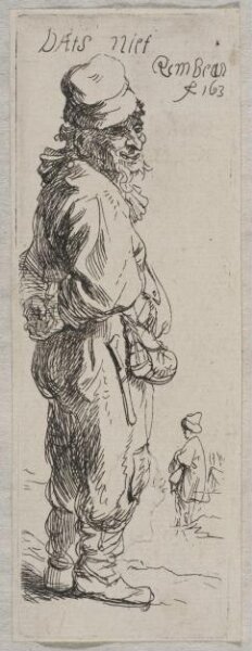 Rembrandt van Rijn, A peasant replying: 'Dats niet'