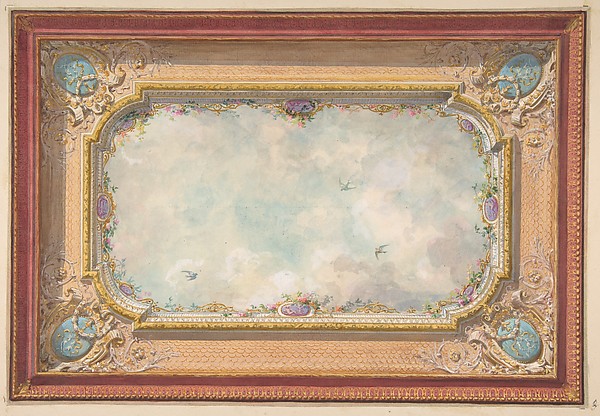 Jules-Edmond-Charles Lachaise, Design for a ceiling with trompe l'oeil sky