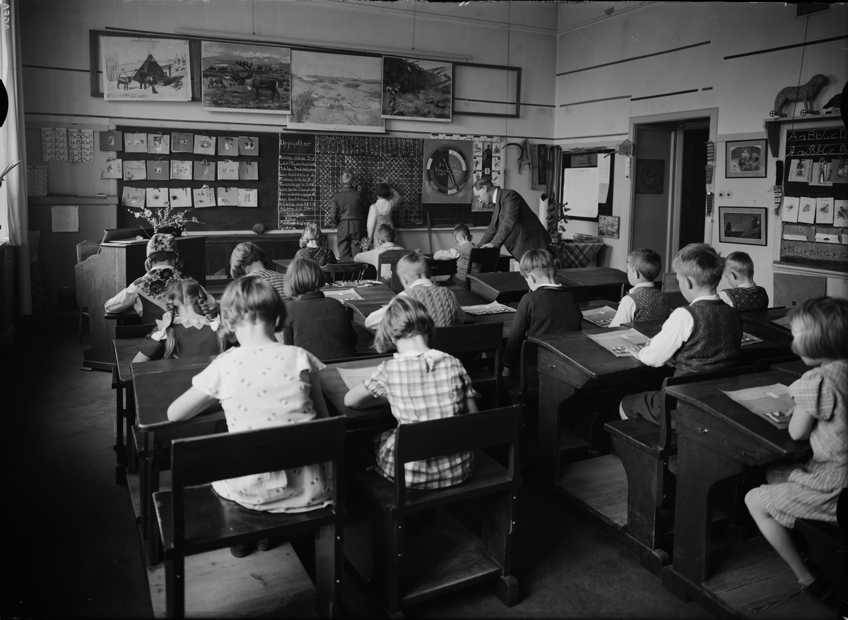 Paul Sandberg, Seminarielärare Olof Ström med klass årskurs två i Folkskoleseminariets övningsskola