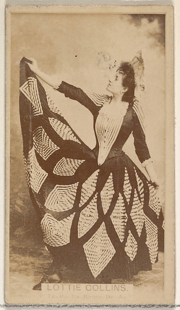 Allen & Ginter, Lottie Collins, from the Actors and Actresses series (N45, Type 8) for Virginia Brights Cigarettes
